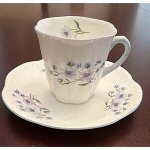 Shelley Blue Rock Bone China Tea Cup & Saucer Set 4 oz MPN 13591 England